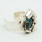 JACOB HULL Brutalist Silver Plated Precious Stone Sculptural Bangle Mollaris.com 