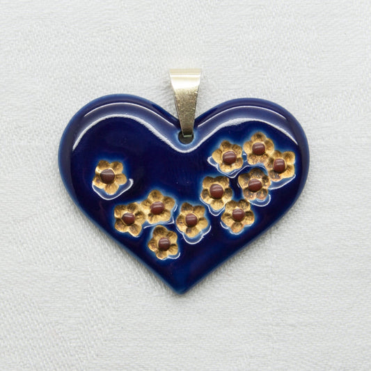 JENS WINDFELD HANSEN Royal Copenhagen Blue Decorated Porcelain Heart Pendant Mollaris.com 