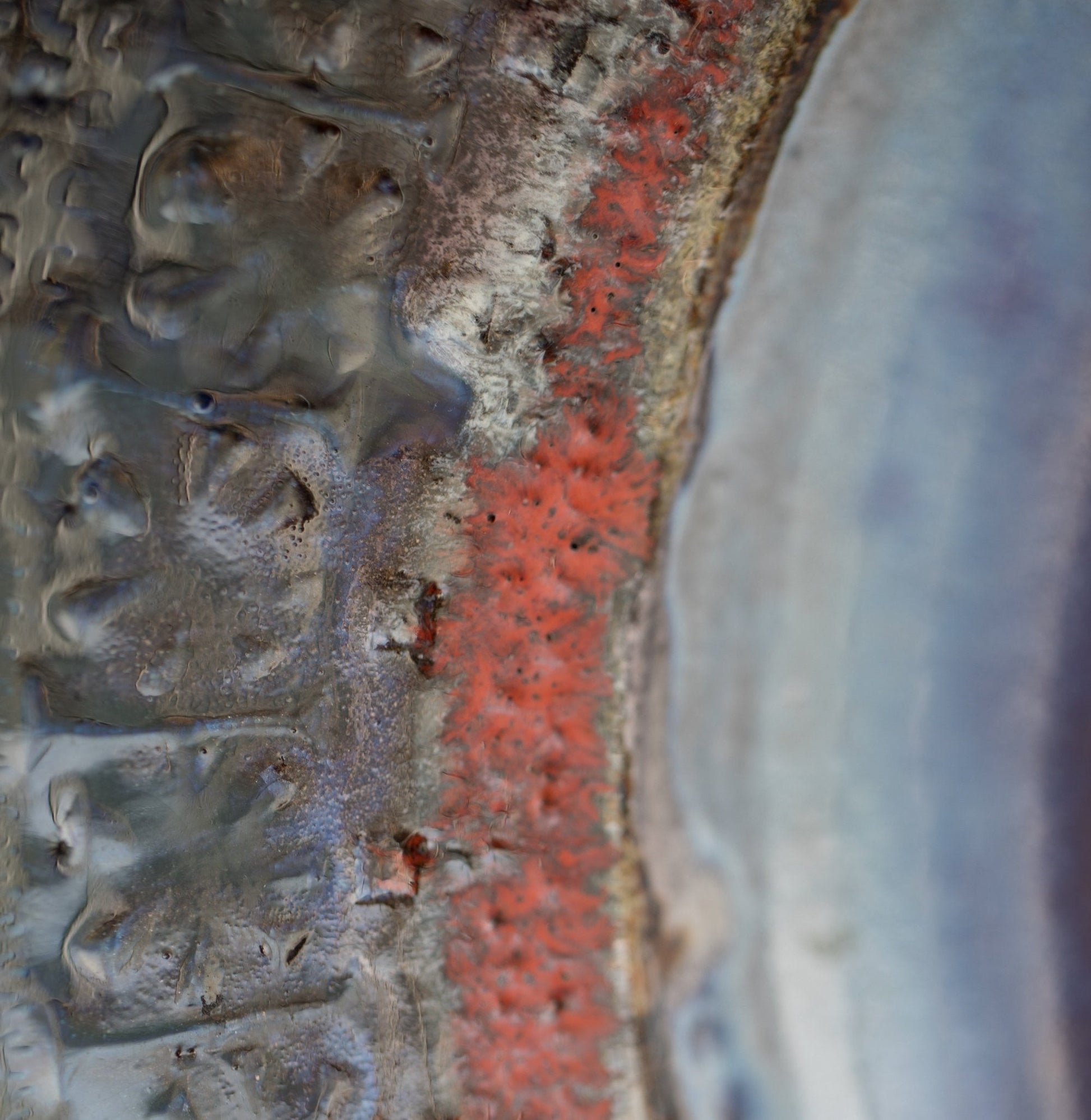 JETTE HELLERØE Monumental Abstract Sgrafitto Multi-colored Glazed Stoneware Charger Mollaris.com 