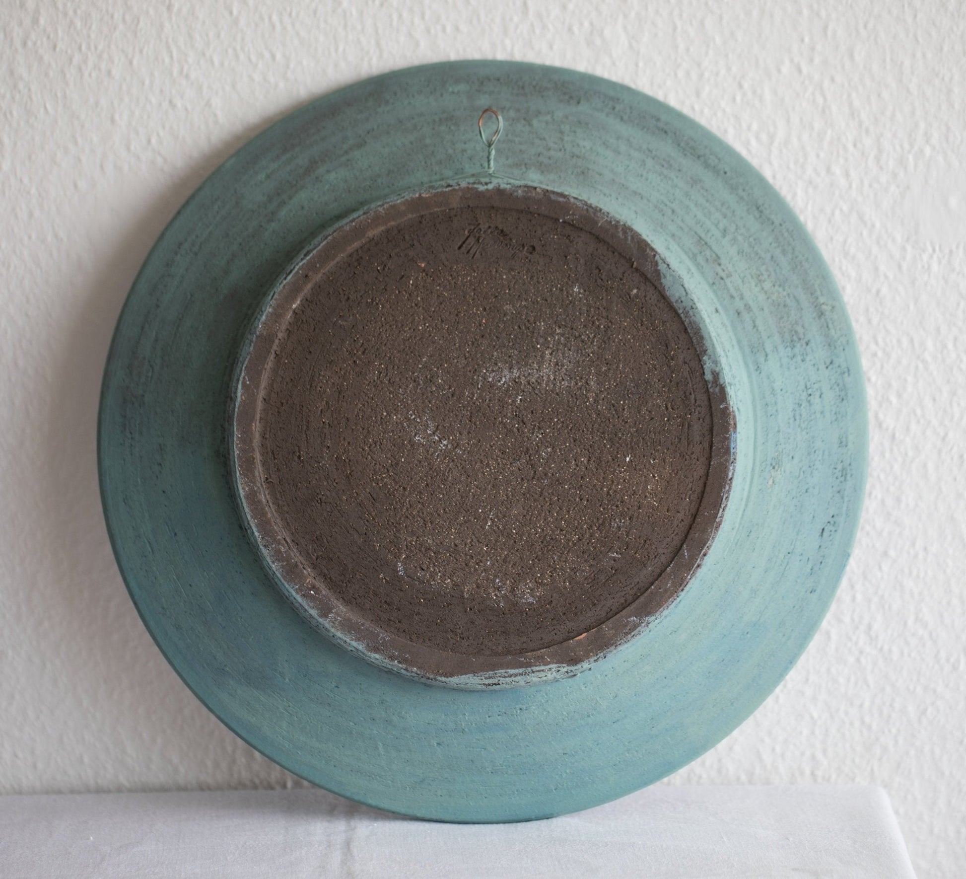 JETTE HELLERØE Monumental Abstract Sgrafitto Multi-colored Glazed Stoneware Charger Mollaris.com 