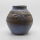JOHGUS Studio Zig Zag Decorated Blue and Grey Glazed Stoneware Vase Mollaris.com 