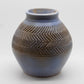 JOHGUS Studio Zig Zag Decorated Blue and Grey Glazed Stoneware Vase Mollaris.com 