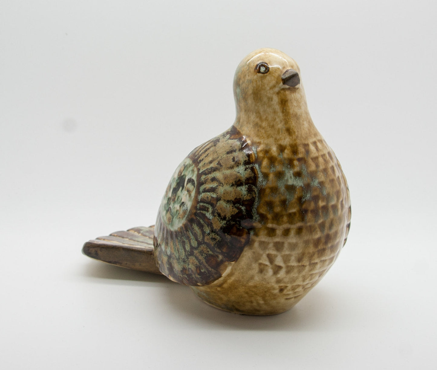 JOSEPH SIMON Søholm Decorated Dove Stoneware Sculpture Mollaris.com 