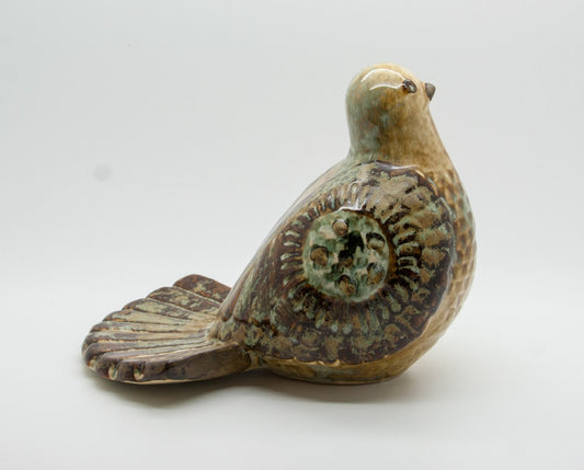 JOSEPH SIMON Søholm Decorated Dove Stoneware Sculpture Mollaris.com 