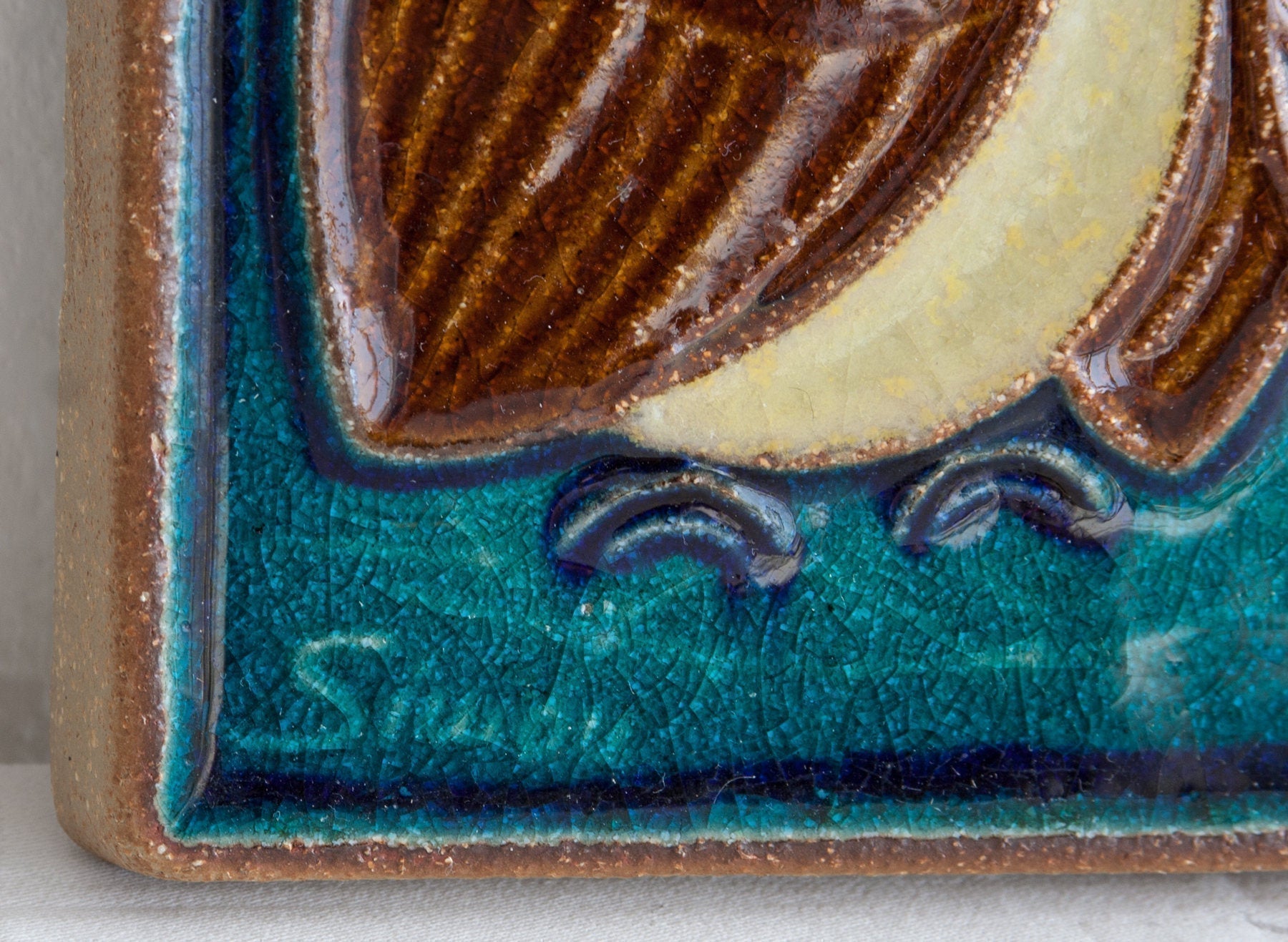 JOSEPH SIMON Søholm Two Owls Stoneware Wall Plaque Mollaris.com 