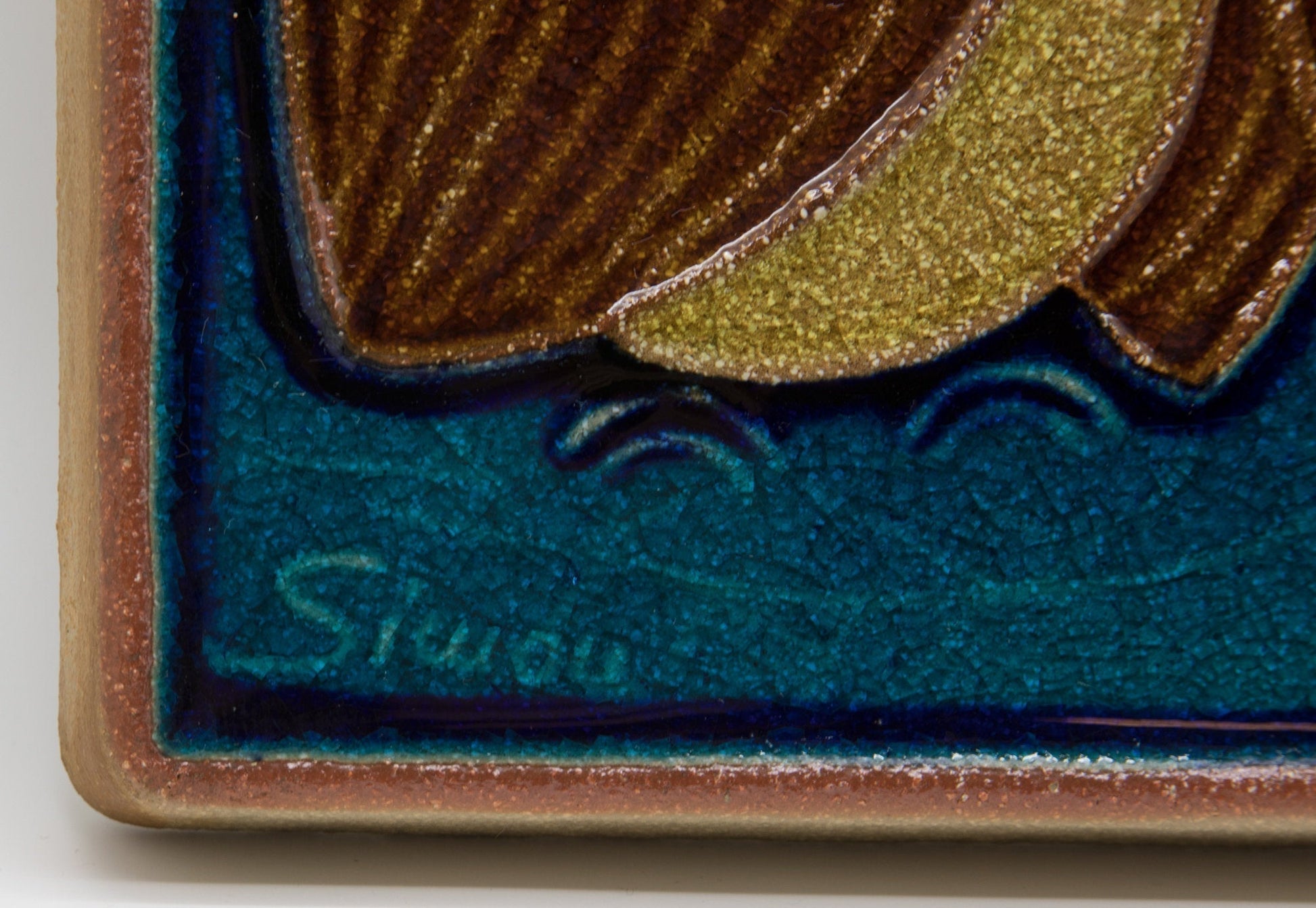 JOSEPH SIMON Søholm Two Owls Stoneware Wall Plaque Mollaris.com 