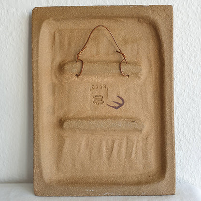 JOSEPH SIMON Søholm Peacock Stoneware Wall Plaque Mollaris.com 