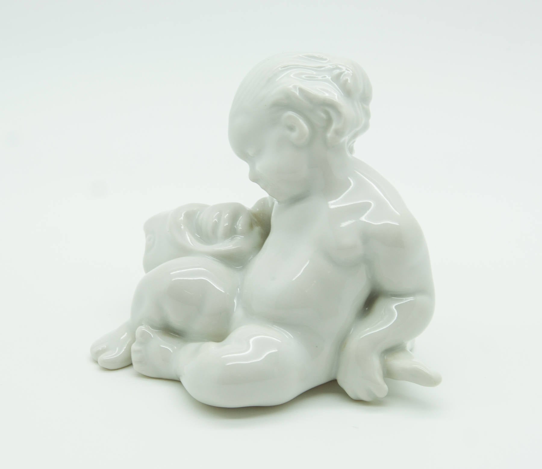 KAI NIELSEN Bing & Grøndahl Sea Child with Fish Porcelain Figurine Mollaris.com 