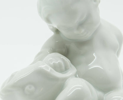 KAI NIELSEN Bing & Grøndahl Sea Child with Fish Porcelain Figurine Mollaris.com 