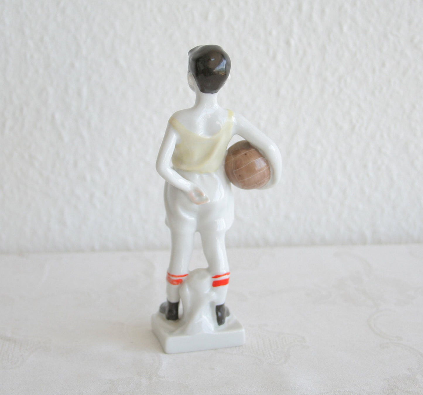 LOMONOSOV Boy Succor Player / Goal Keeper Porcelain Sculpture Mollaris.com 