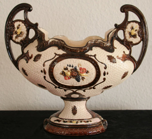 Large Majolica Flower Pot Planter Jardiniere Mollaris.com 