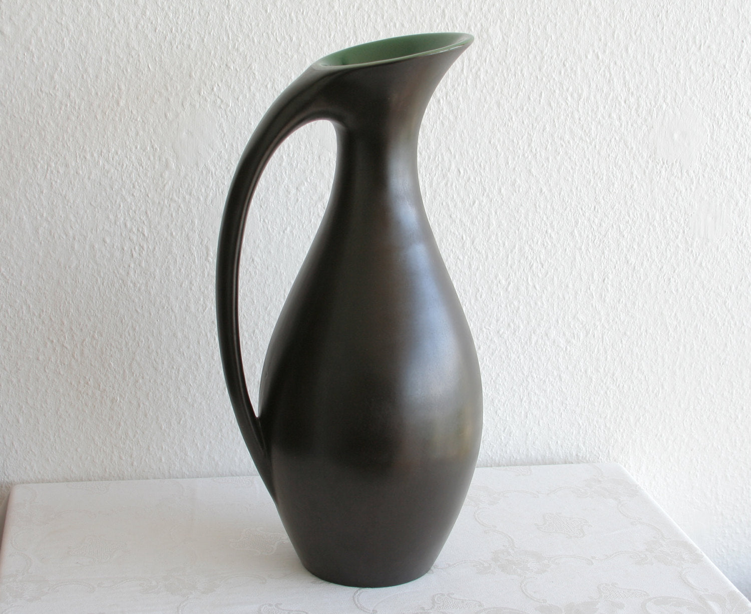 MØRKØV Monumental Black Green Glazed Ceramic Floor Vase Mollaris.com 