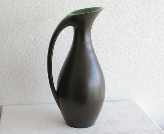 MØRKØV Monumental Black Green Glazed Ceramic Floor Vase Mollaris.com 