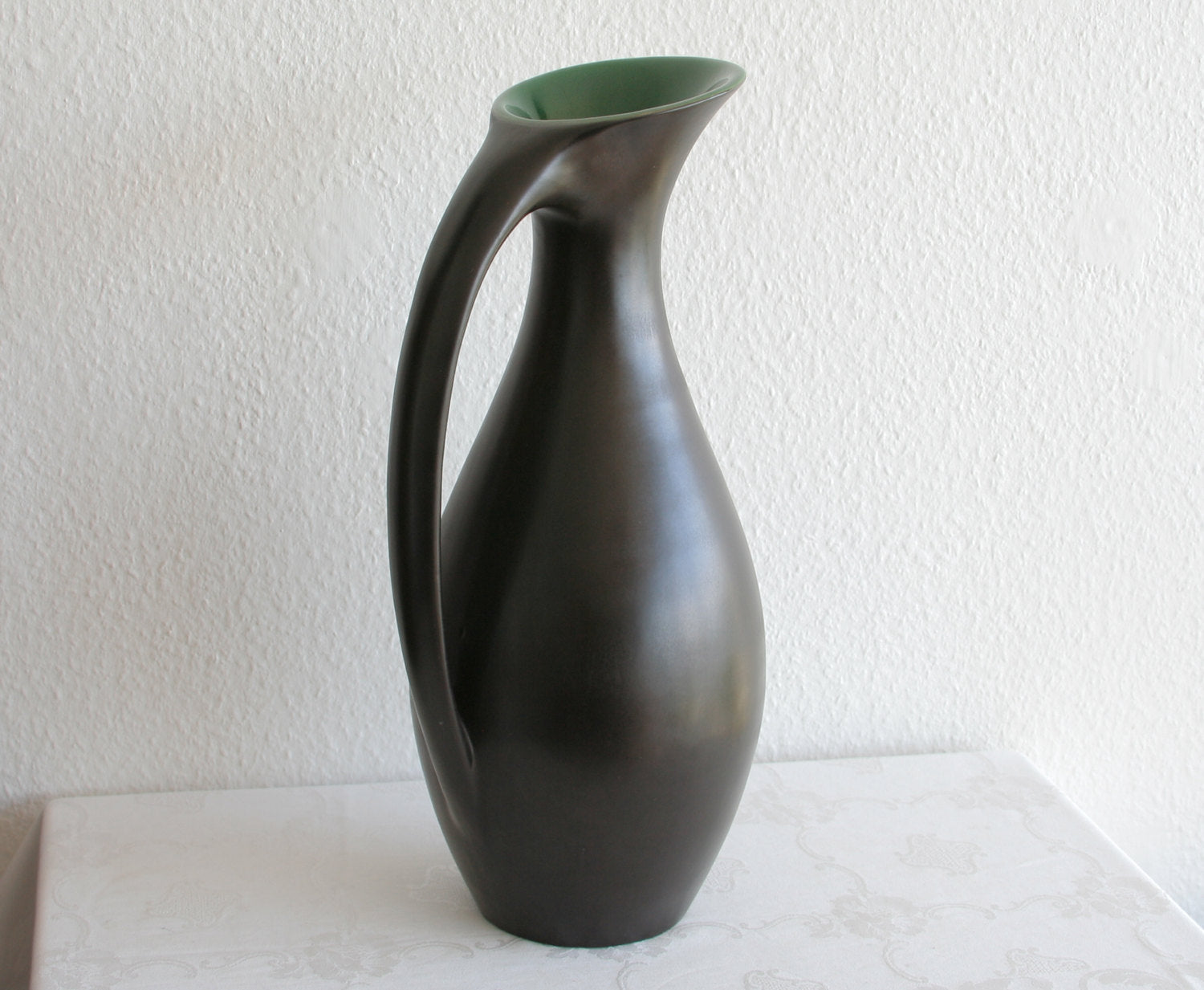 MØRKØV Monumental Black Green Glazed Ceramic Floor Vase Mollaris.com 