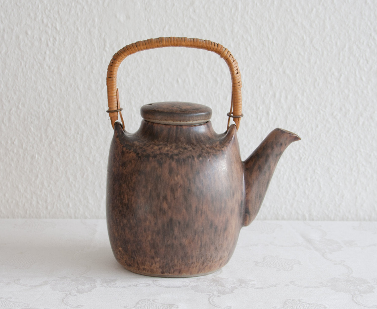MICHAEL ANDERSEN Brown Harefur Glazed Stoneware Teapot Mollaris.com 