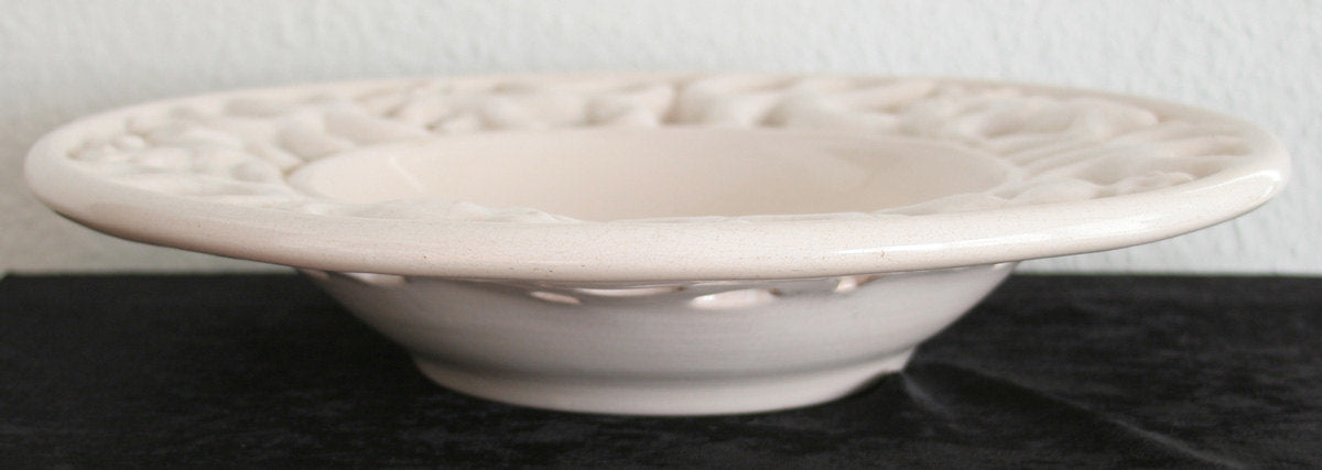 MICHAEL ANDERSEN Large White Glazed Openwork Stoneware Bowl Dish Mollaris.com 