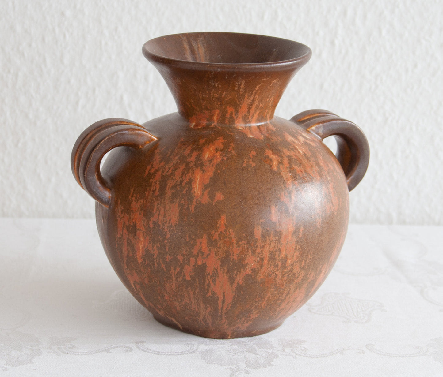 MICHAEL ANDERSEN Rust Brown Red Glazed Stoneware Vase Mollaris.com 