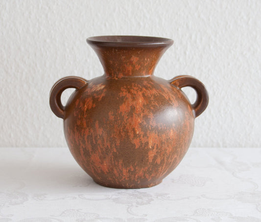 MICHAEL ANDERSEN Rust Brown Red Glazed Stoneware Vase Mollaris.com 