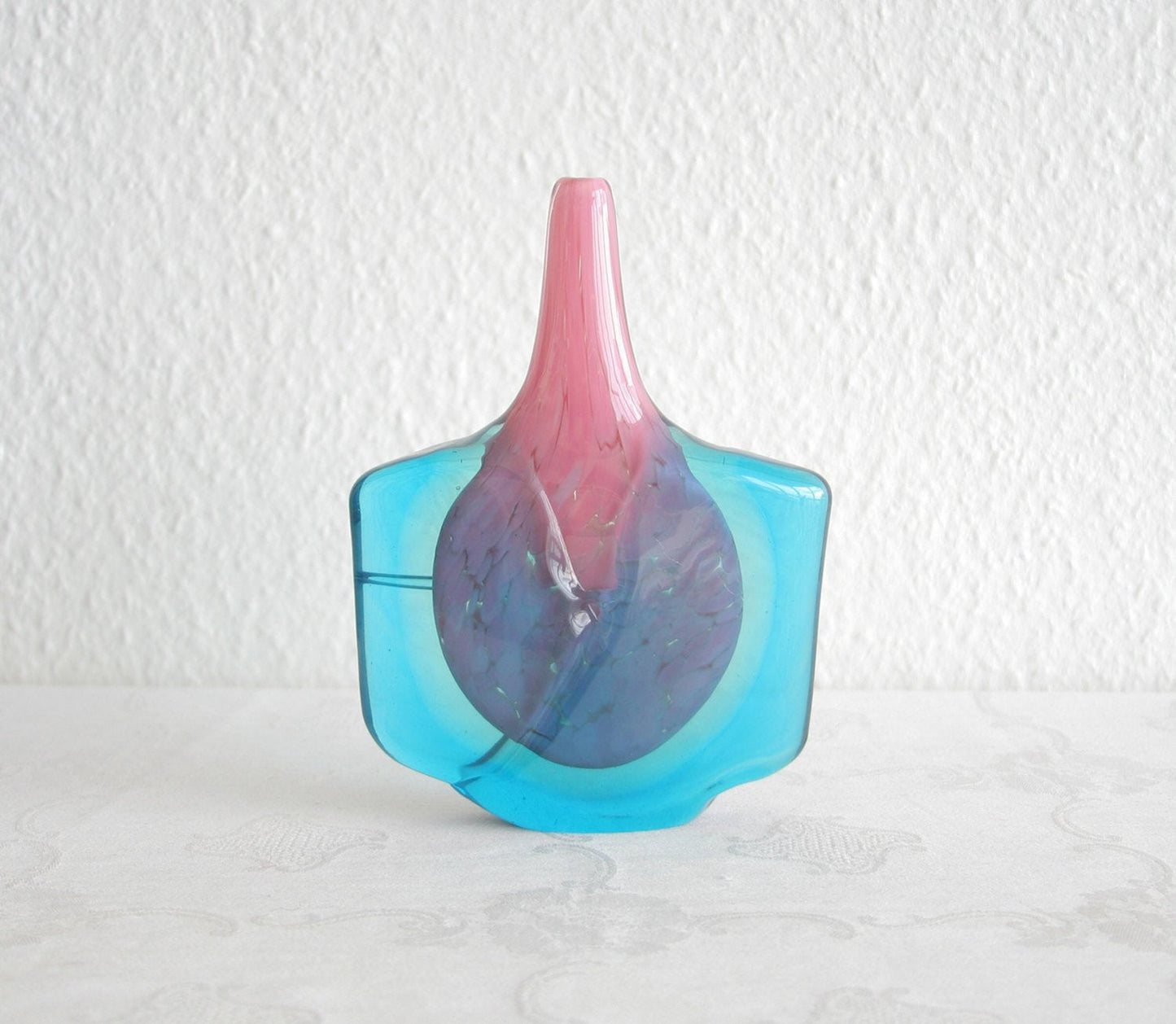 MICHAEL HARRIS Mdina Studio Sommerso Axe Head Fish Glass Vase Mollaris.com 
