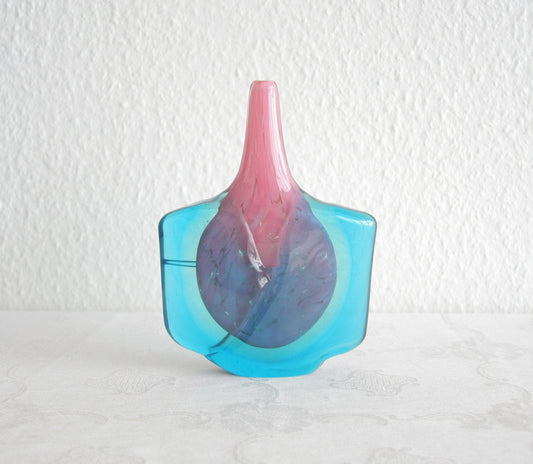MICHAEL HARRIS Mdina Studio Sommerso Axe Head Fish Glass Vase Mollaris.com 