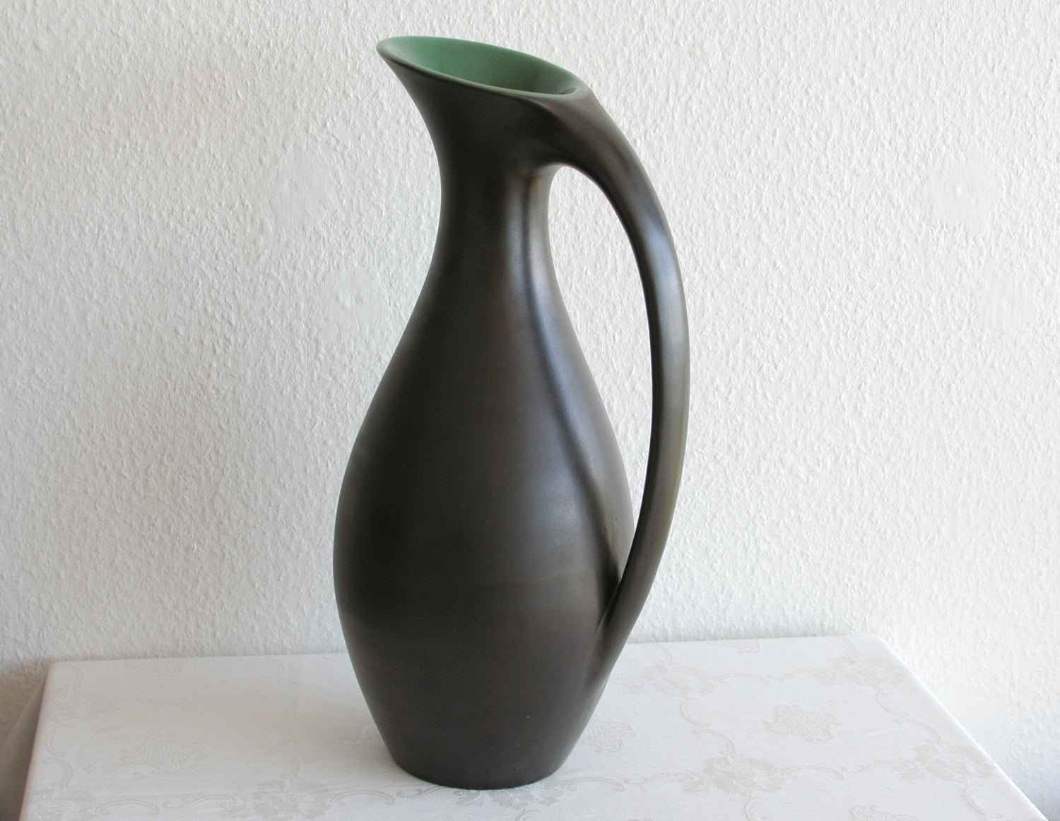MØRKØV Monumental Black Green Glazed Ceramic Floor Vase Mollaris.com 