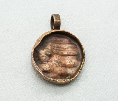 Modernist PENTTI SARPANEVA Brutalist Finnish Bronze Pendant Mollaris.com 