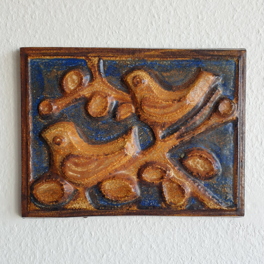 NOOMI BACKHAUSEN Søholm Abstract Birds on Branches Stoneware Wall Plaque Mollaris.com 