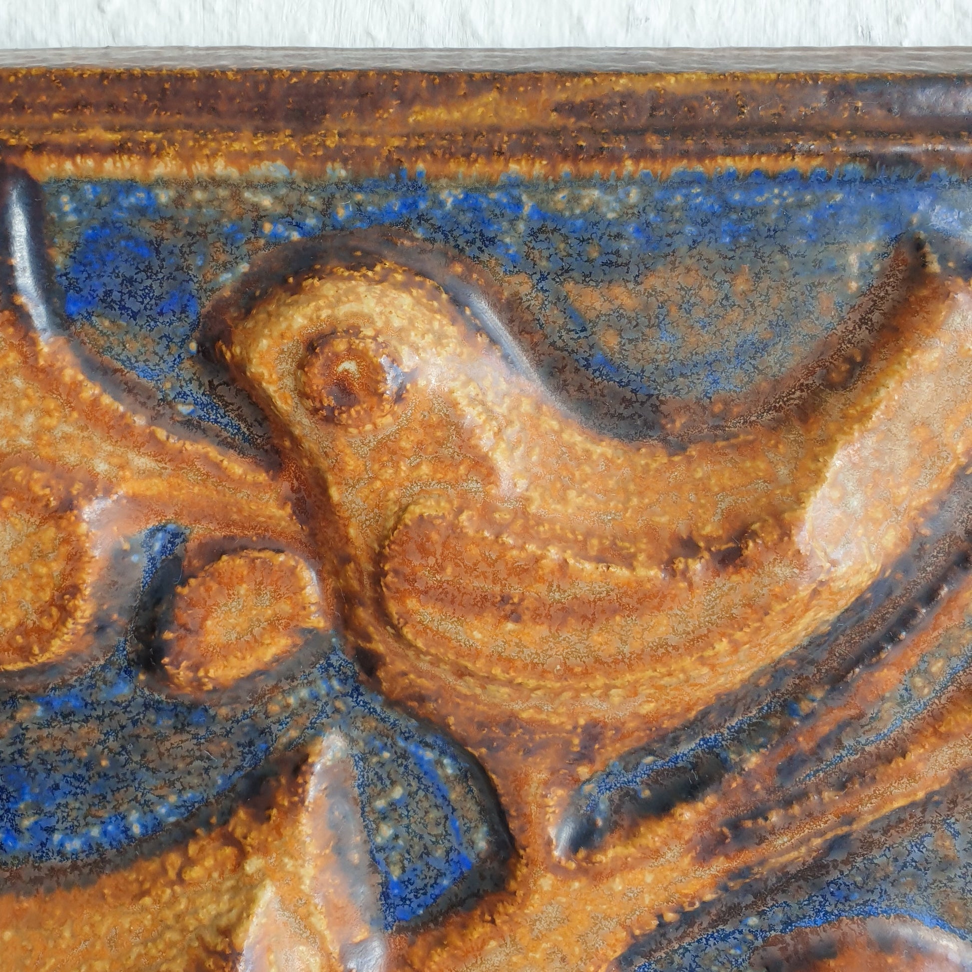 NOOMI BACKHAUSEN Søholm Abstract Birds on Branches Stoneware Wall Plaque Mollaris.com 