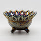 NORTHWOOD Carnival Glass Purple Amethyst WILD ROSE Three-footed Nut Bowl Mollaris.com 