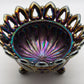 NORTHWOOD Carnival Glass Purple Amethyst WILD ROSE Three-footed Nut Bowl Mollaris.com 