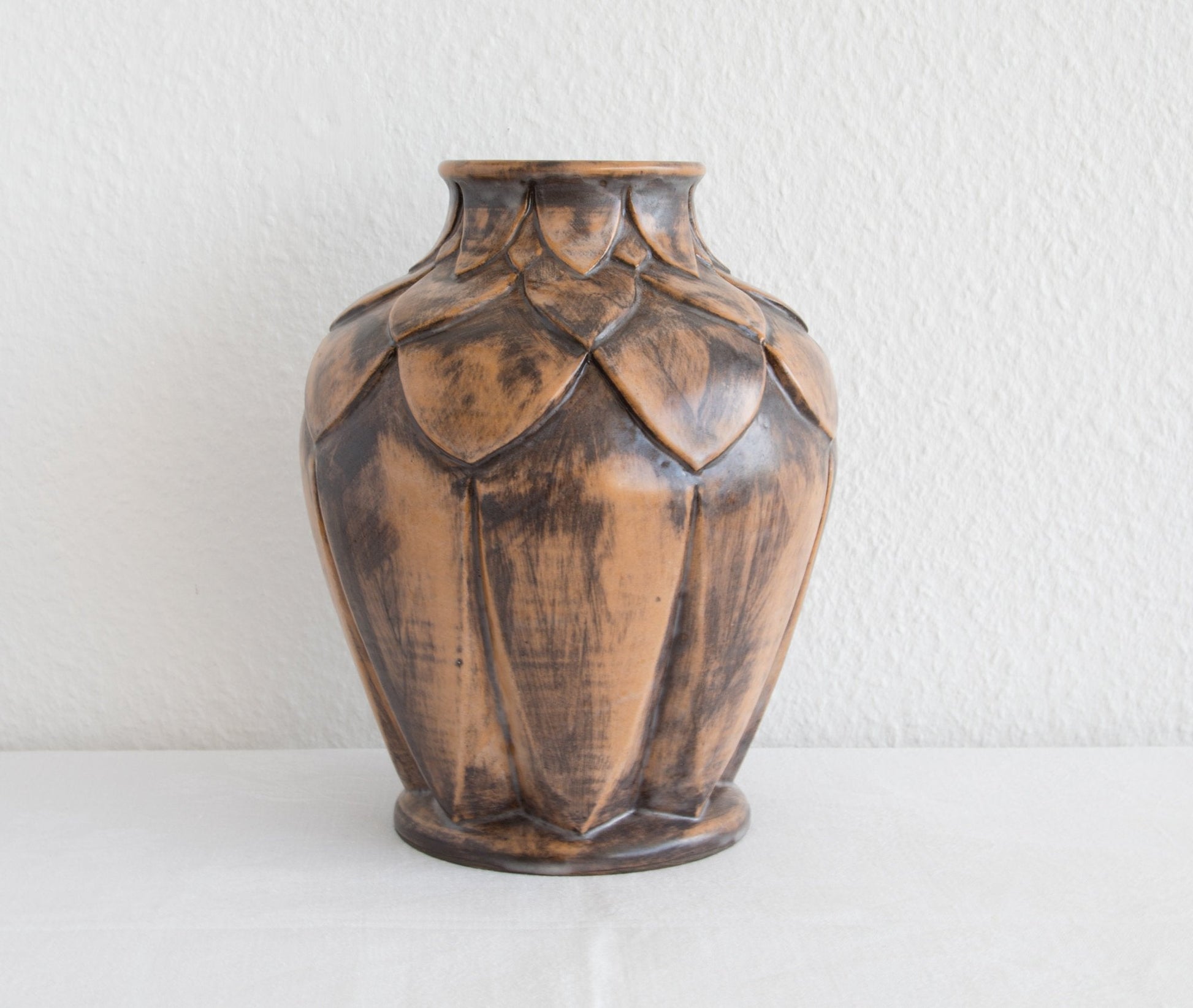 OVE RASMUSSEN Large Unique Brown Glazed Ceramic Vase Mollaris.com 