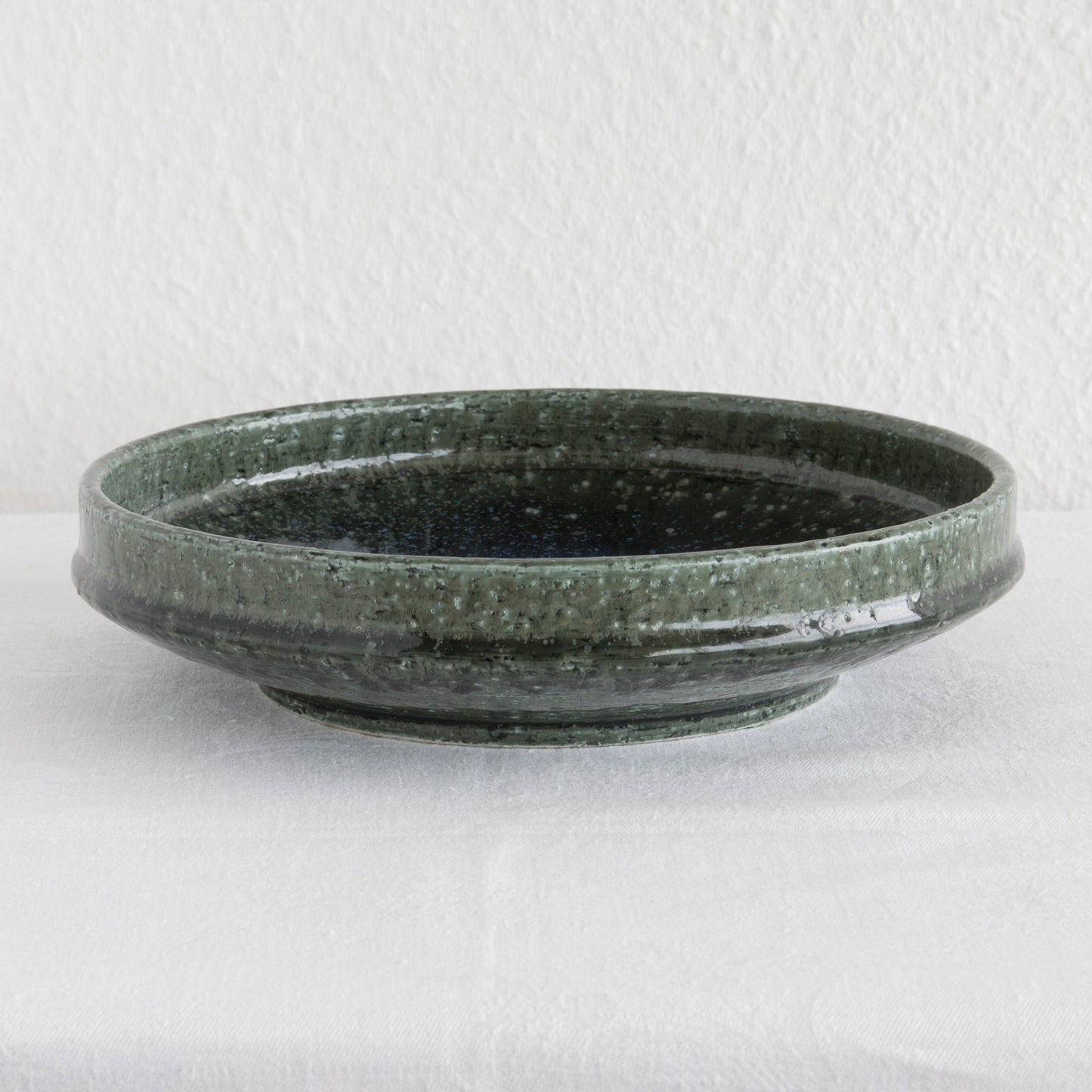 PER LINNEMANN SCHMIDT Palshus Large Green Blue Speckled Glazed Stoneware Tray Mollaris.com 