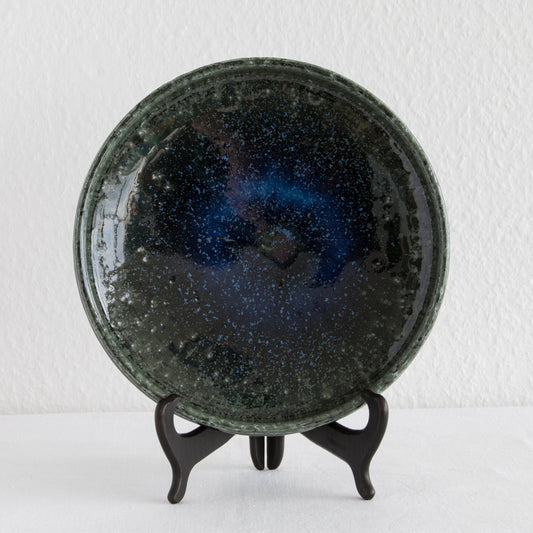 PER LINNEMANN SCHMIDT Palshus Large Green Blue Speckled Glazed Stoneware Tray Mollaris.com 