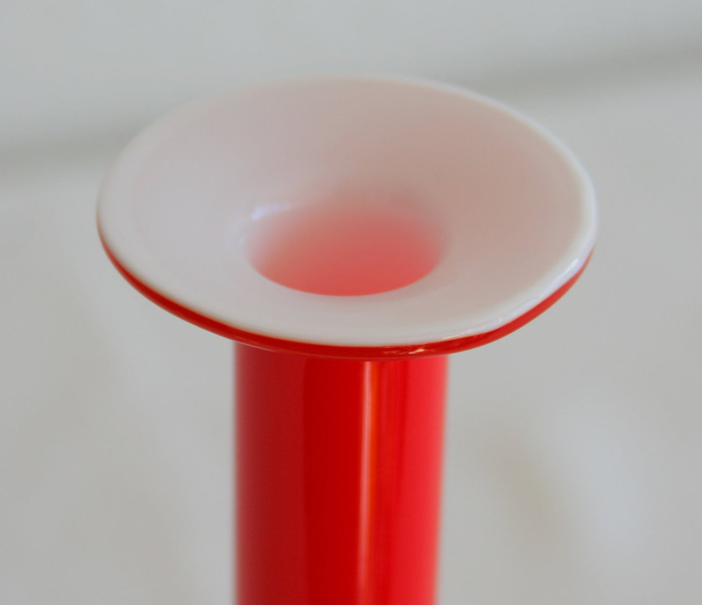 PER LÜTKEN Kastrup Holmegaard CARNABY Red Cased Hoped Glass Vase Mollaris.com 