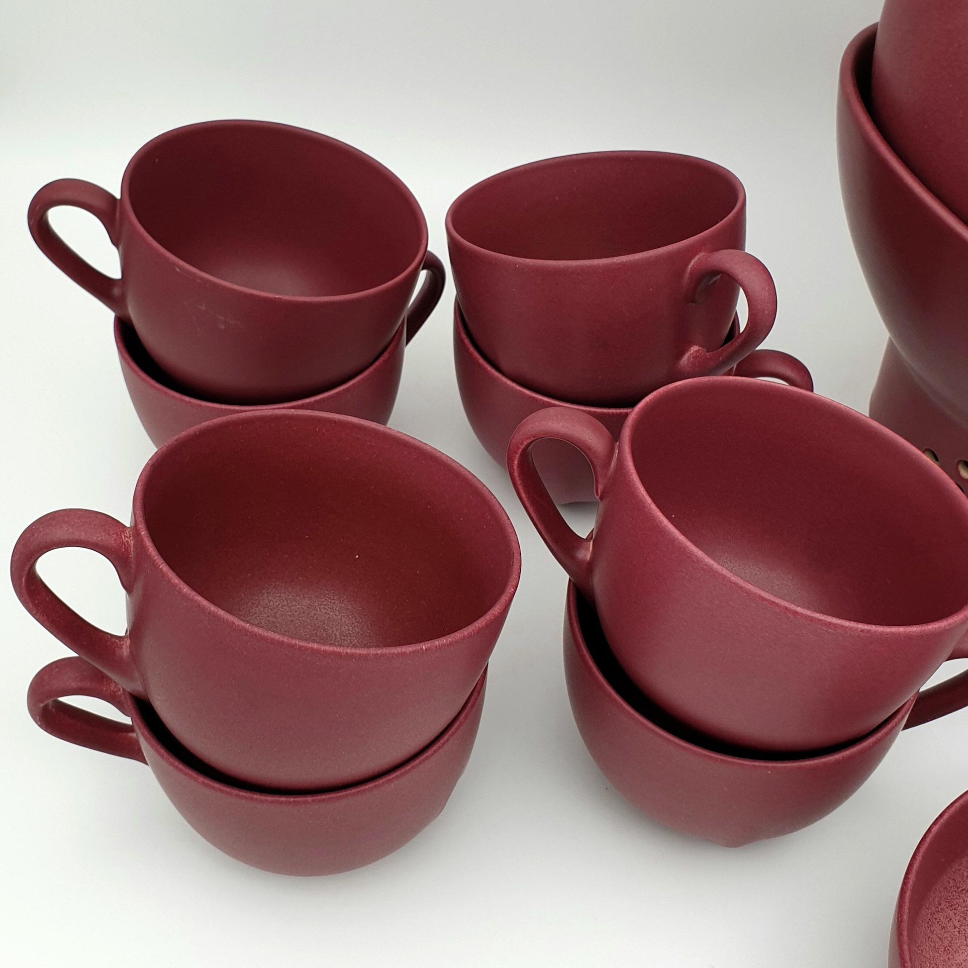 PER REHFELDT Søholm Tableware Dusty Burgundy Red ÅBO Ceramic Teapot set Mollaris.com 