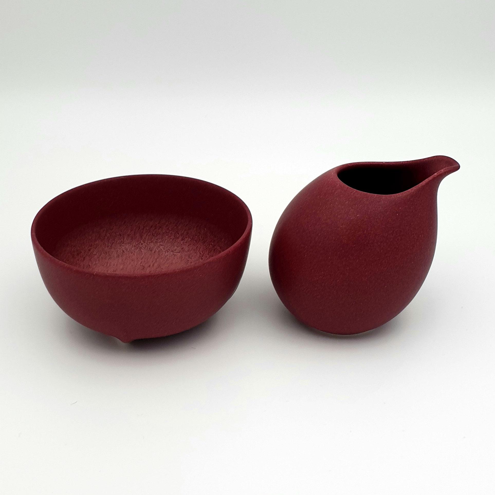 PER REHFELDT Søholm Tableware Dusty Burgundy Red ÅBO Ceramic Teapot set Mollaris.com 