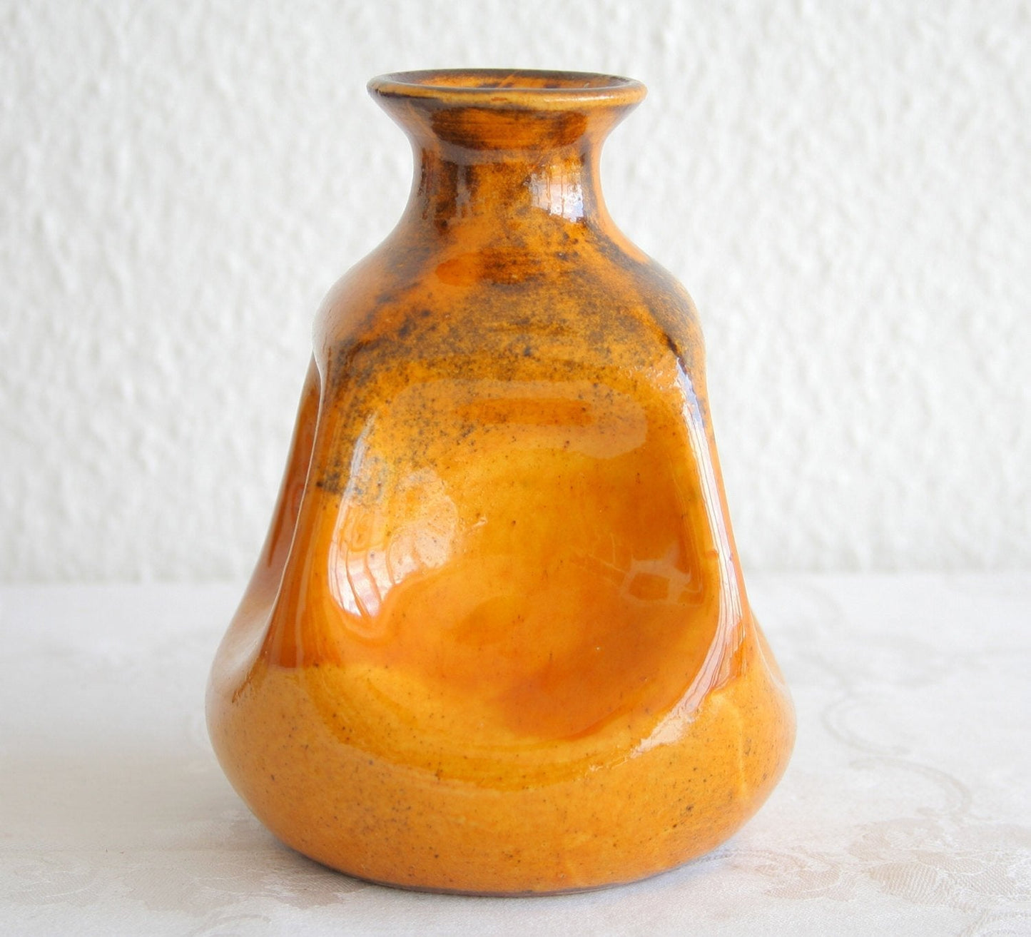 PRÆSTØ Yellow & Black Glazed Ceramic Bottle Vase Mollaris.com 