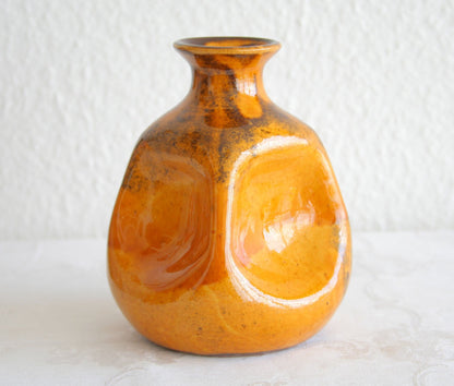 PRÆSTØ Yellow & Black Glazed Ceramic Bottle Vase Mollaris.com 