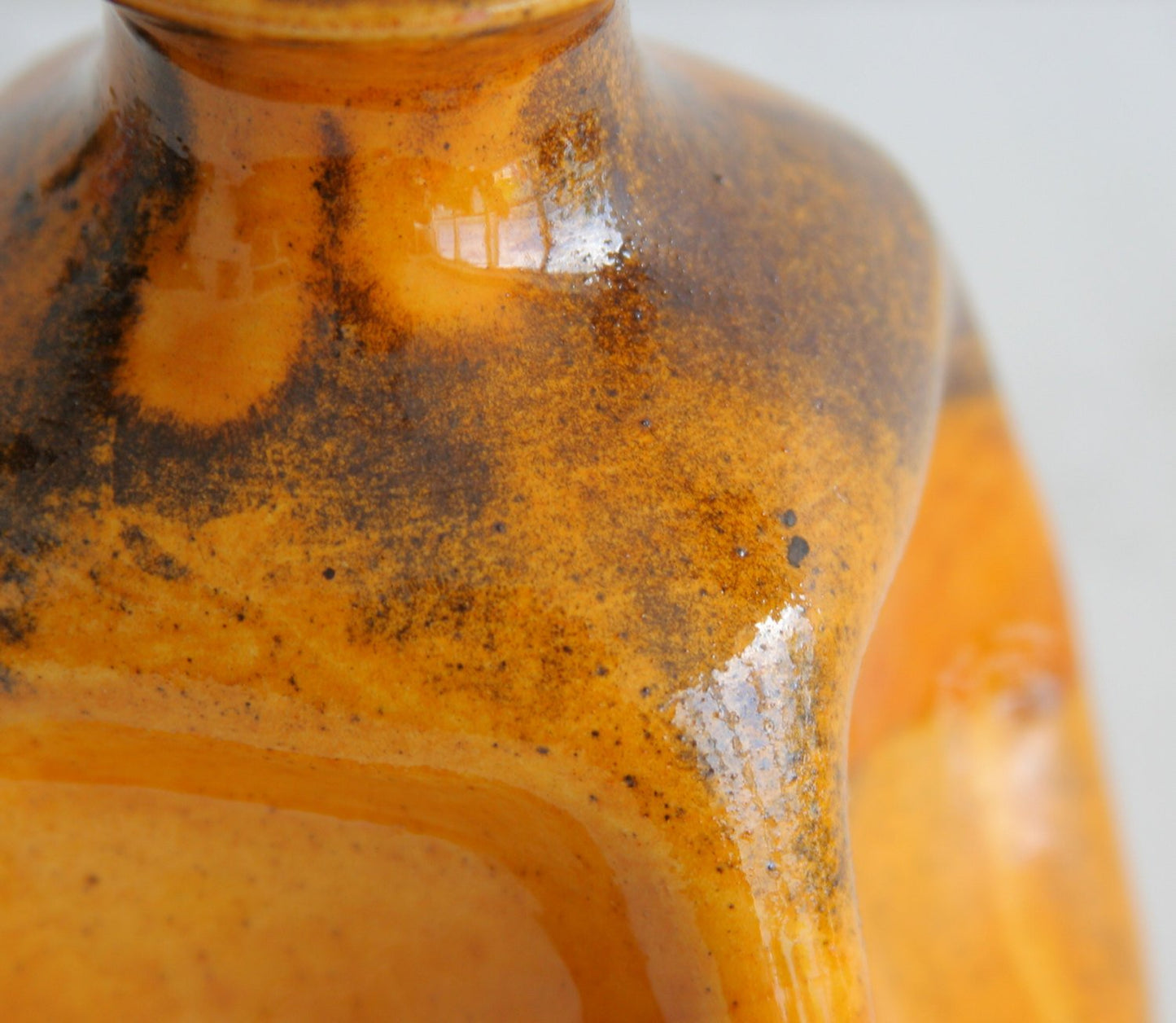 PRÆSTØ Yellow & Black Glazed Ceramic Bottle Vase Mollaris.com 