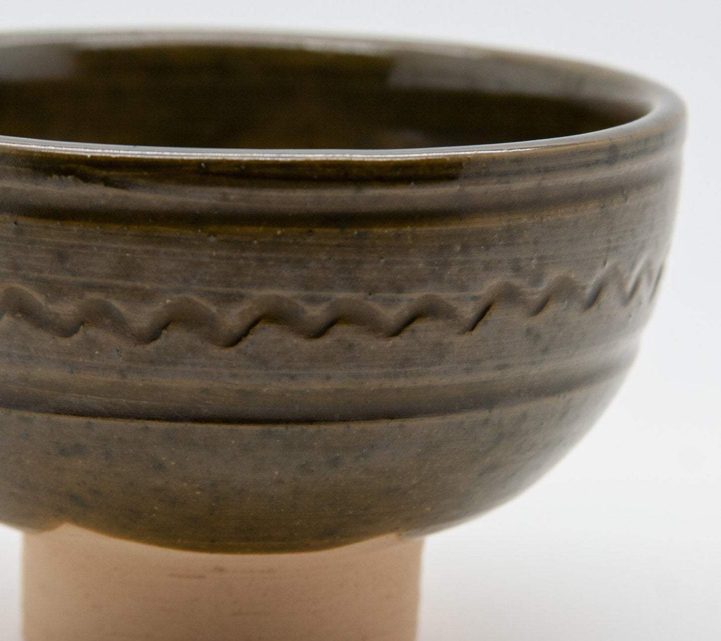 PRÆSTØ Green Glazed Ceramic Footed Bowl Mollaris.com 