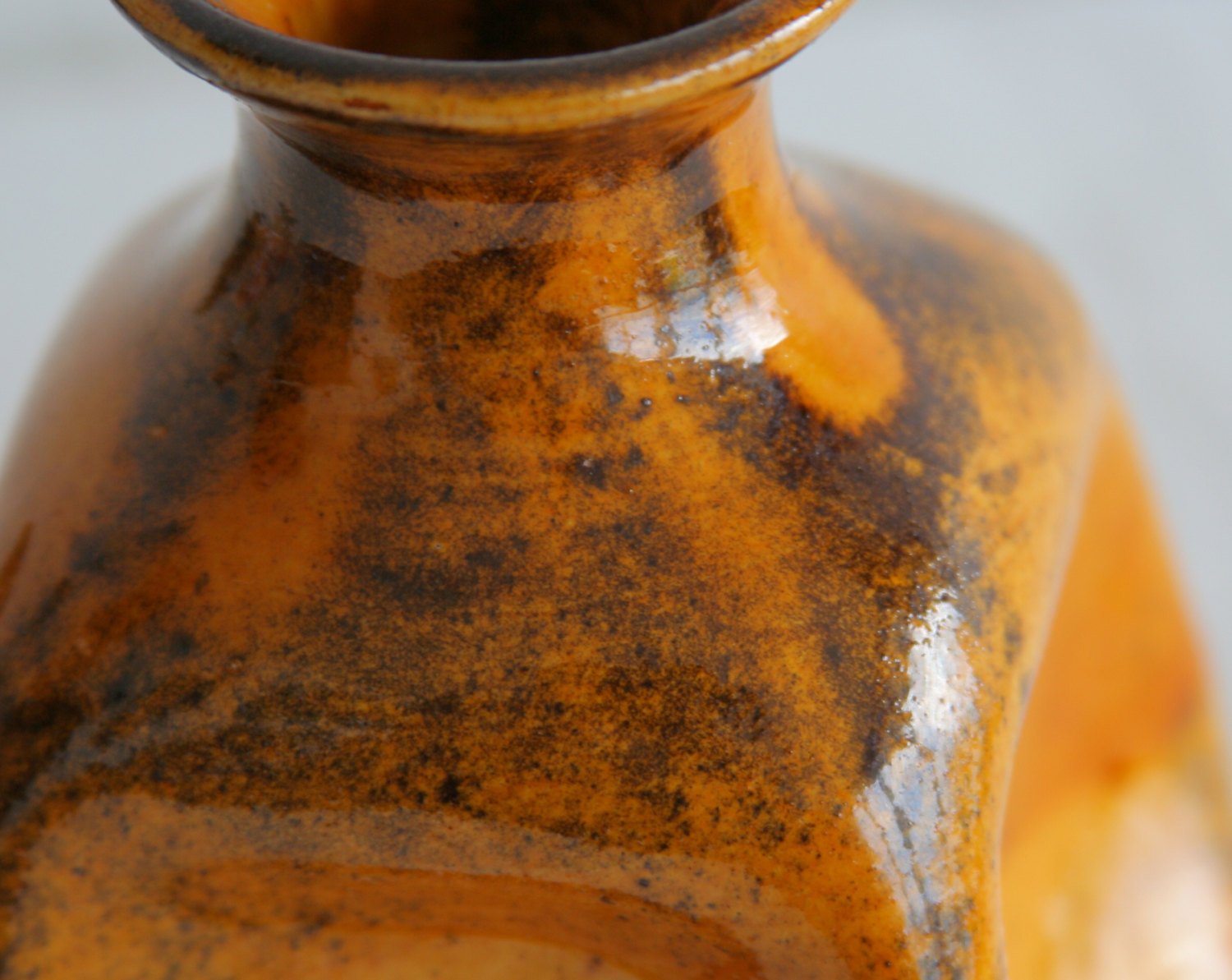 PRÆSTØ Yellow & Black Glazed Ceramic Bottle Vase Mollaris.com 