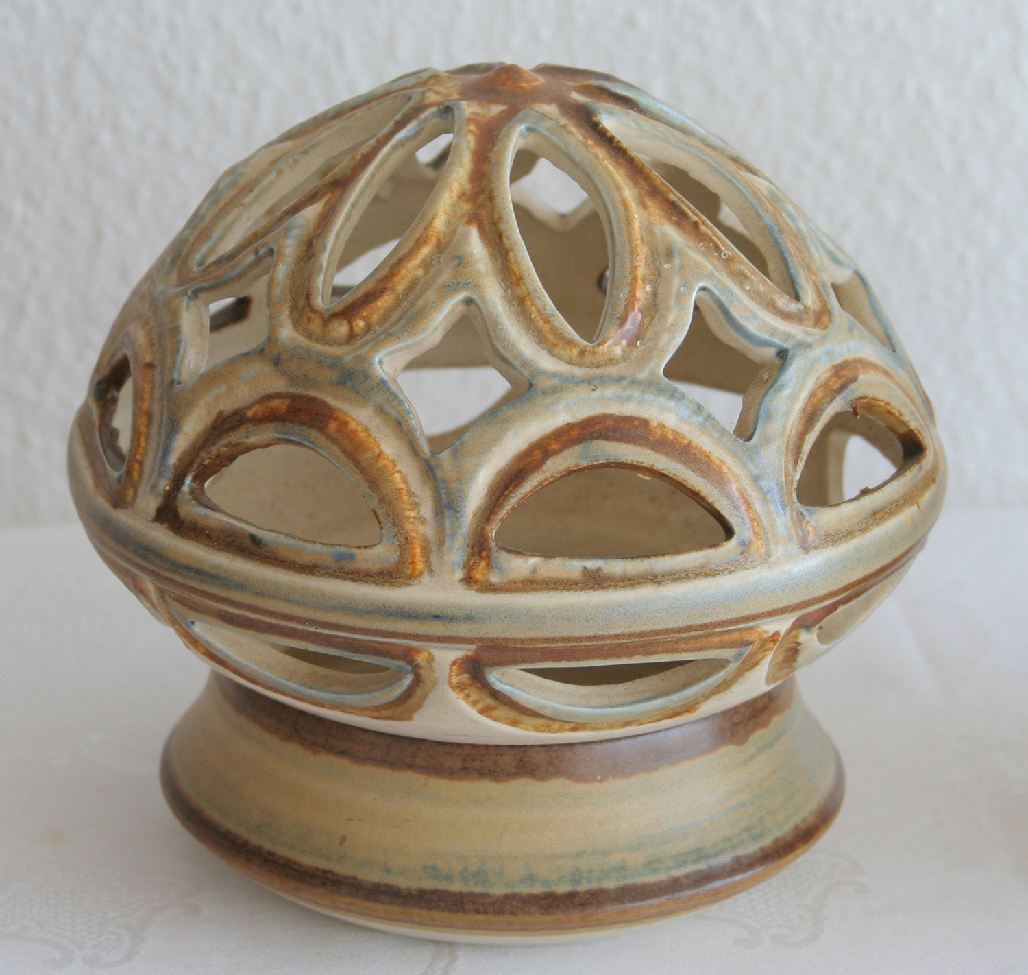 Pair of NOOMI BACKHAUSEN Søholm Openwork Ceramic Table Lamps Mollaris.com 