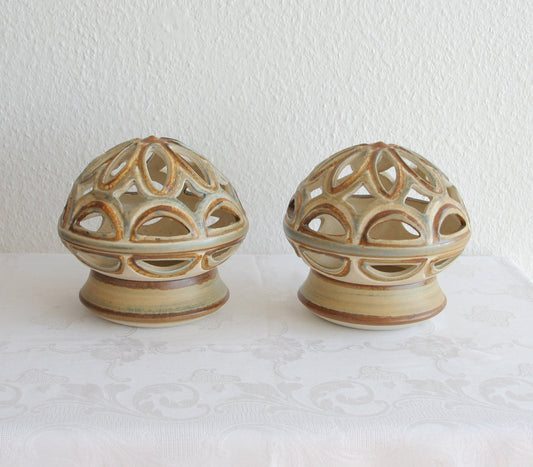 Pair of NOOMI BACKHAUSEN Søholm Openwork Ceramic Table Lamps Mollaris.com 