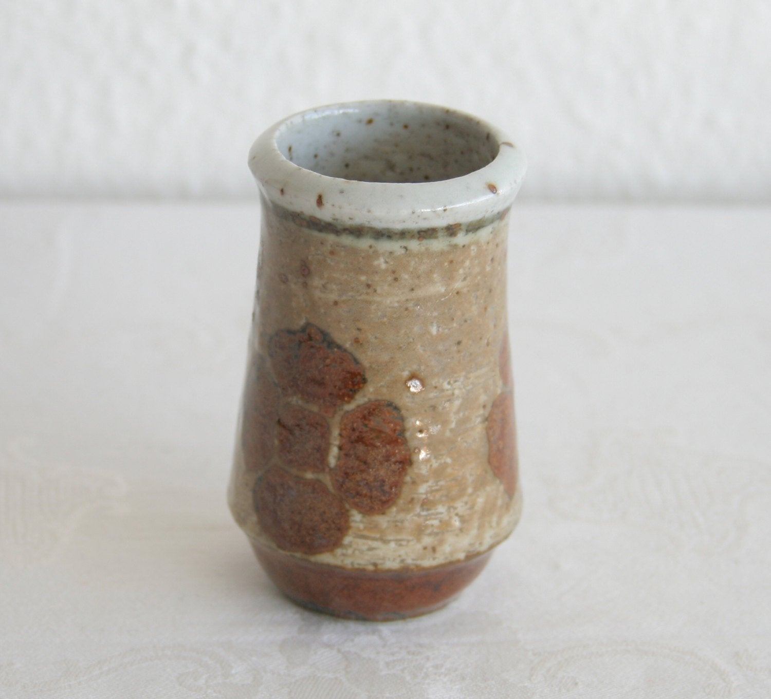 Rörstrand DREJAR GRUPPEN 1975 Decorated Chamotte Stoneware Vase Mollaris.com 