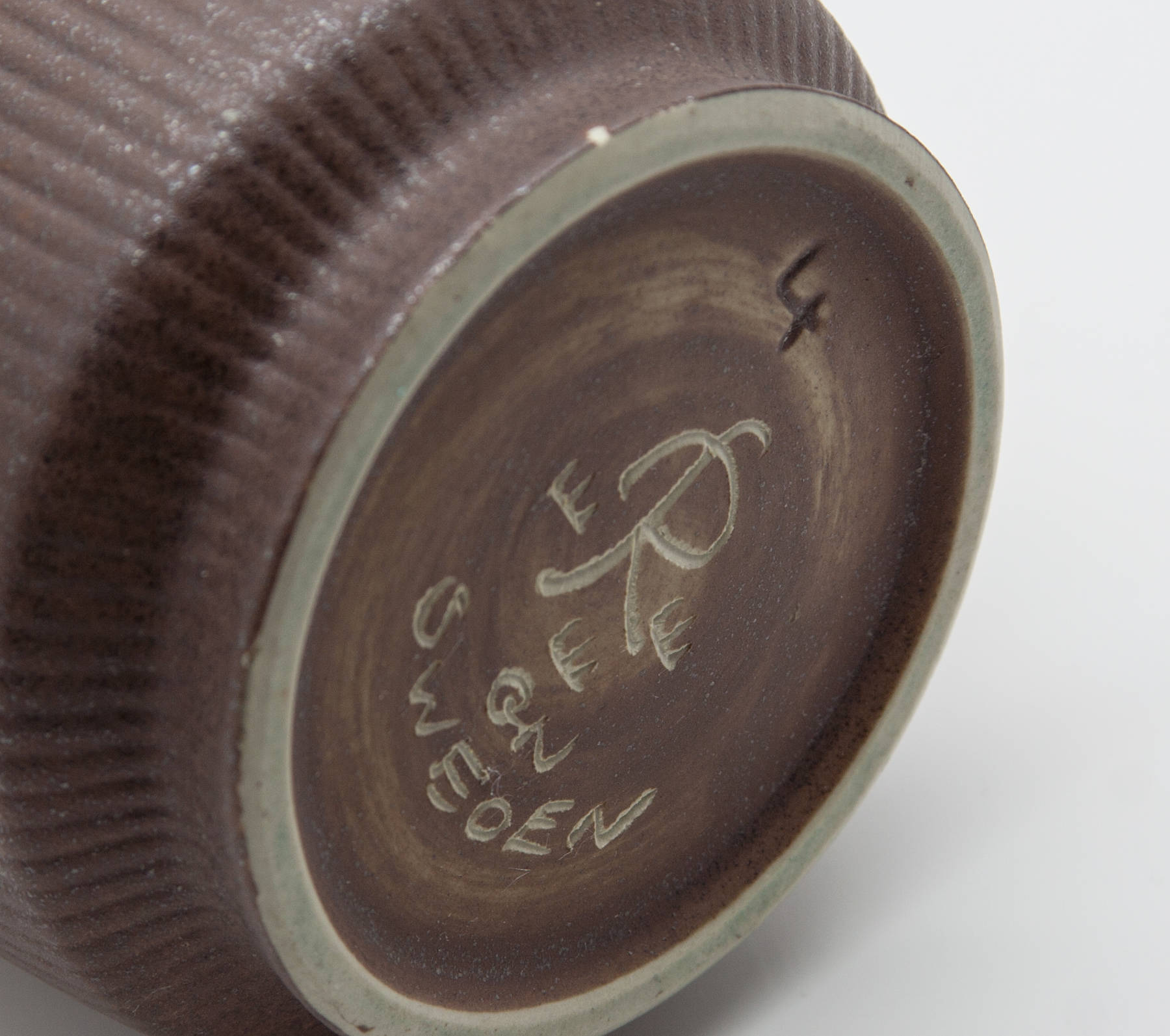 Rörstrand GUNNAR NYLUND Brown Glazed Stoneware Vase Mollaris.com 