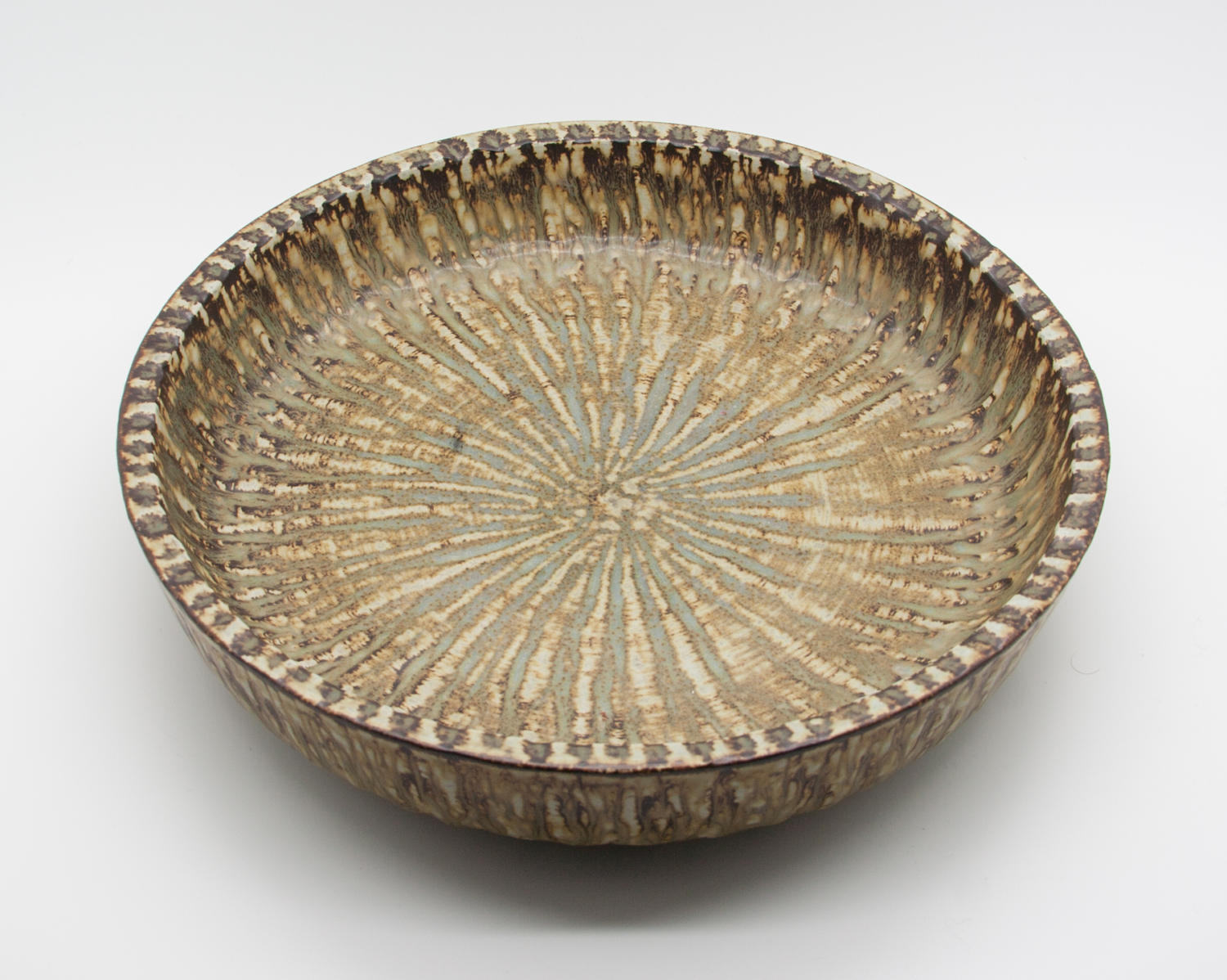 Rörstrand GUNNAR NYLUND Large Rubus Brownish Harefur Stoneware Bowl Mollaris.com 