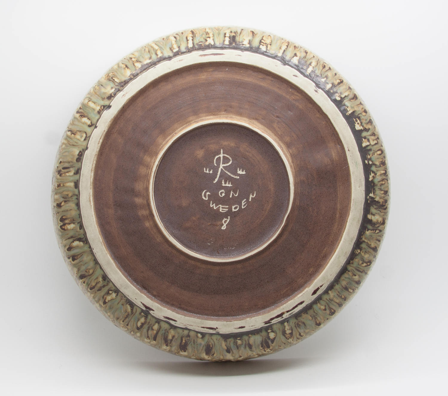 Rörstrand GUNNAR NYLUND Large Rubus Brownish Harefur Stoneware Bowl Mollaris.com 