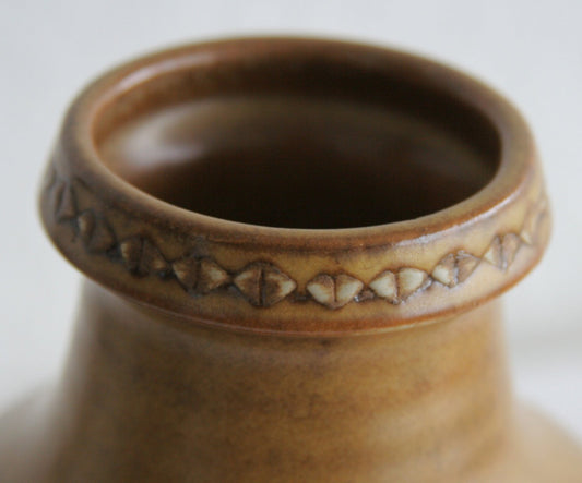 Rörstrand GUNNAR NYLUND Mustard Yellow Glazed Stoneware Vase Mollaris.com 