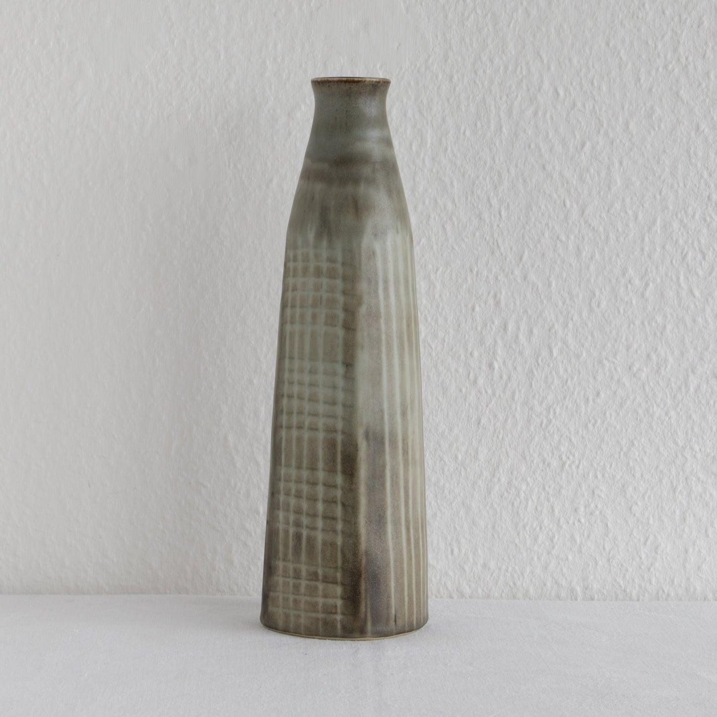 Rörstrand Atelje CARL HARRY STÅLHANE Large Beige Brown Glazed Stoneware Vase Mollaris.com 