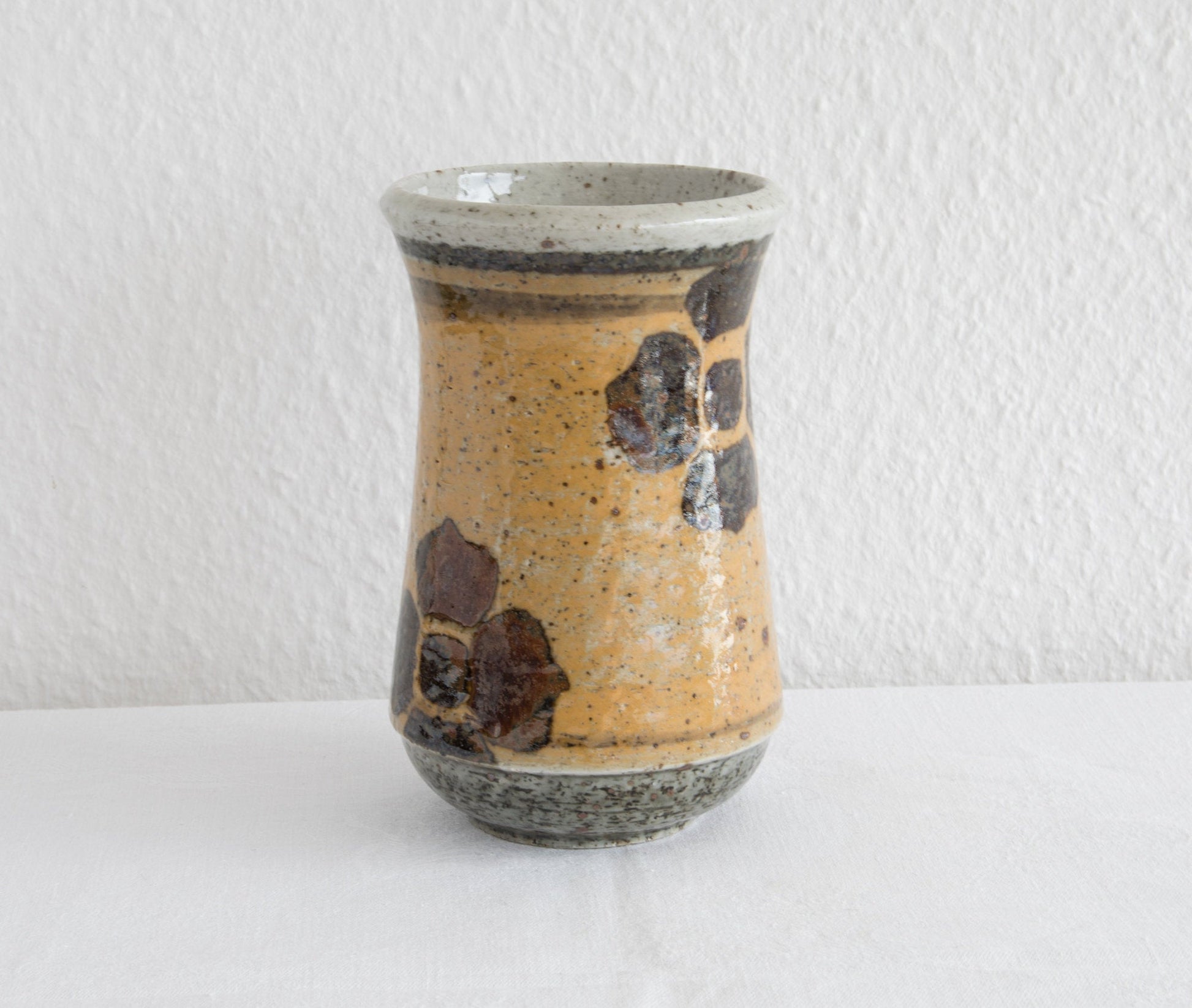 Rörstrand DREJAR GRUPPEN 1975 Large Decorated Chamotte Stoneware Vase Mollaris.com 